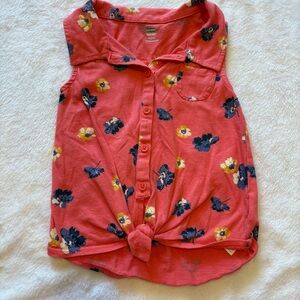 Old Navy Kids Floral Button-Up Top - Red